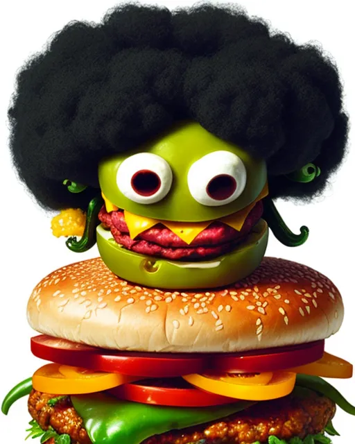 Hamburger Monster Jalapeno Monster Man Ai Photo Generator Starryai