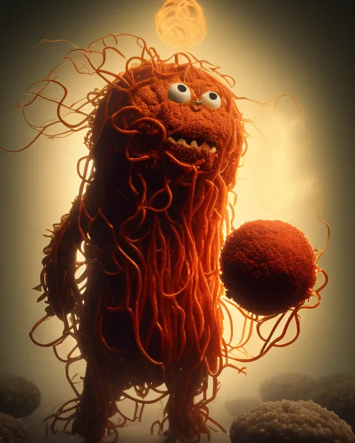 Spaghetti Meatball Monster AI Photo Generator Starryai