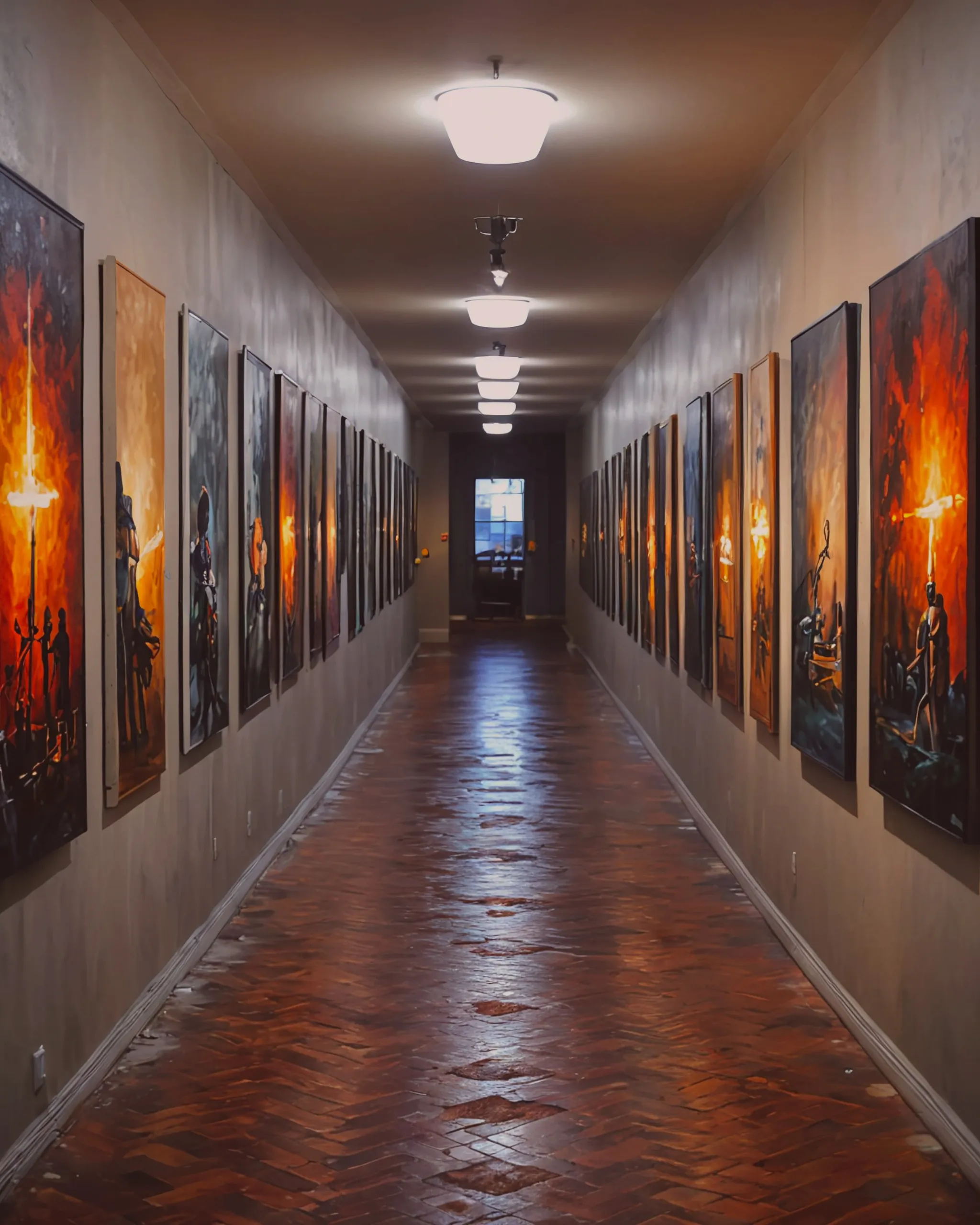 Long Hallway Paintings Gallery A 4k AI Photo Generator Starryai