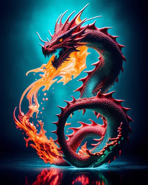 A Dragon Fluid Detailed D Light Ai Photo Generator Starryai