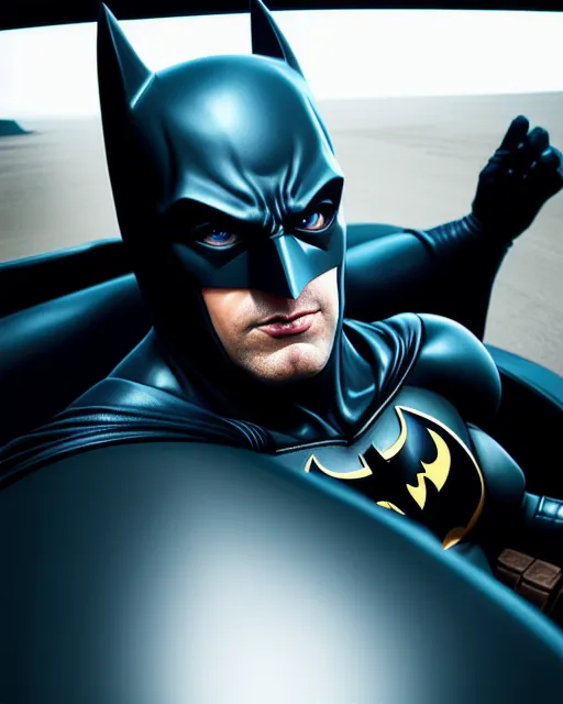 Batman selfie driver seat fantasy - Free AI Photo Generator - starryai