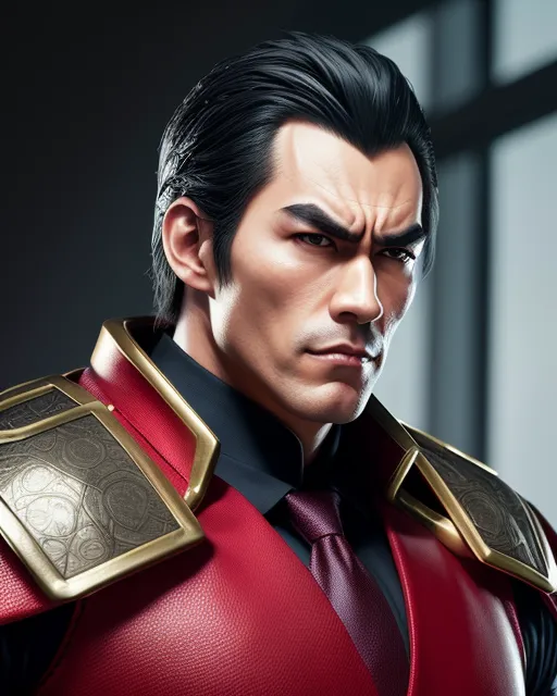 A portrait of kazuya mishima, face in focus, highly, Stable Diffusion