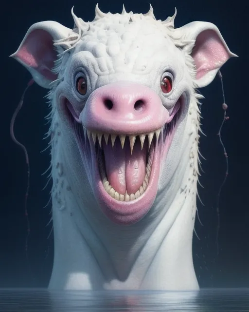 , echnologies will ensure that the artwork is of the highest quality, with maximum detail and definition. A happy weird fictional mutant animal, with large tongue drooling  