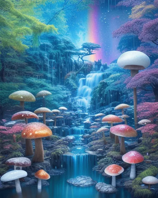 Beautiful planetof mushrooms , - Free AI Photo Generator - starryai