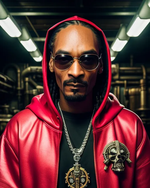 Snoop Dogg a Power Armor-Hoodie - AI Photo Generator - starryai