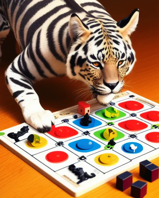 Animal playing board game