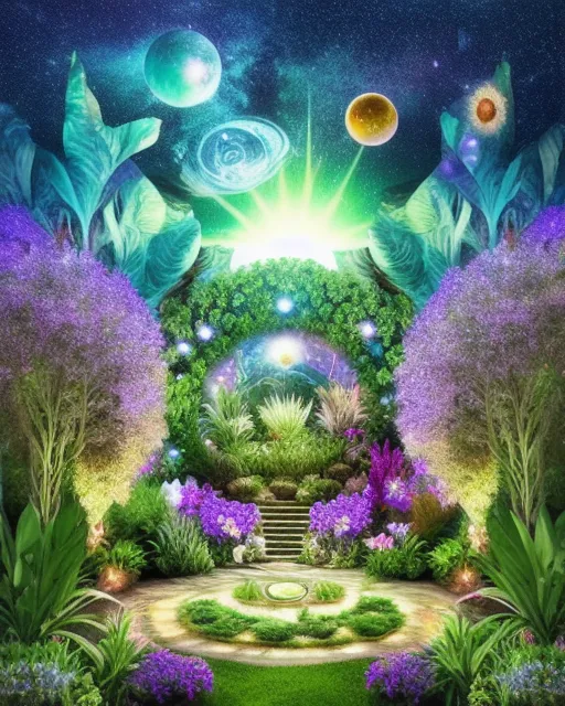 Galactic garden - Free AI Photo Generator - starryai