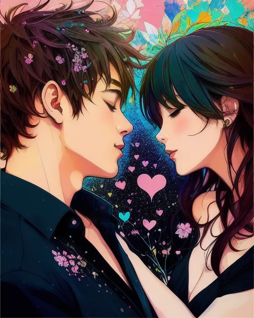Anime kiss cute anime cute anime couple GIF - Find on GIFER
