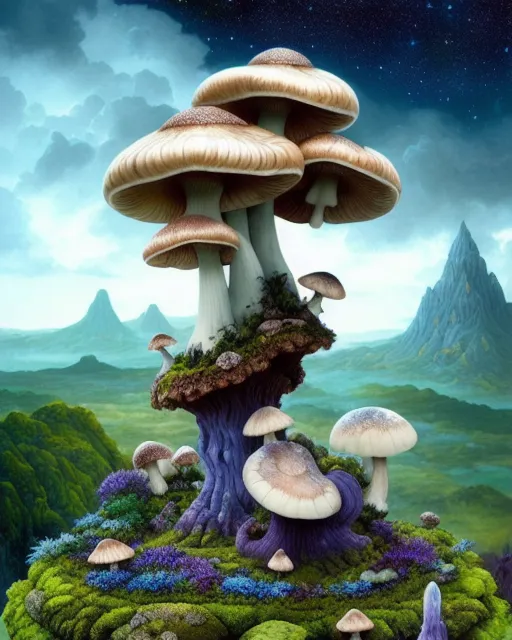 Gargoyle mushrooms, beautiful - Free AI Photo Generator - starryai