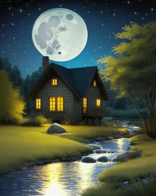 Peaceful dream a tranquil stream - Free AI Photo Generator - starryai