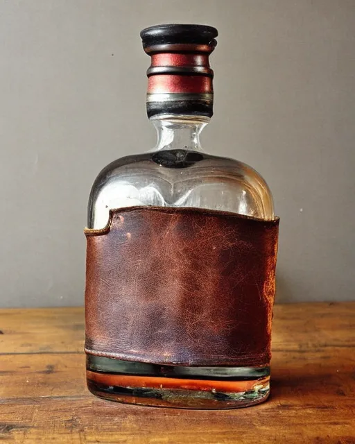 Anique flask in leather 