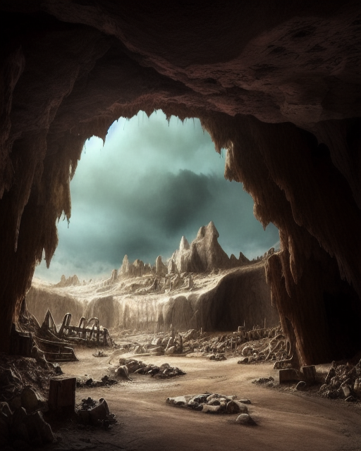 Apocalyptic cave - Free AI Photo Generator - starryai
