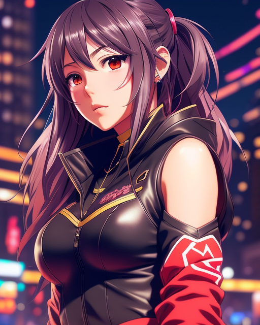 badass anime girl - AI Photo Generator - starryai