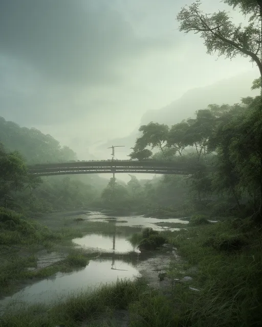 Aerial view of Foggy landscape in the jungle. Fog and cloud