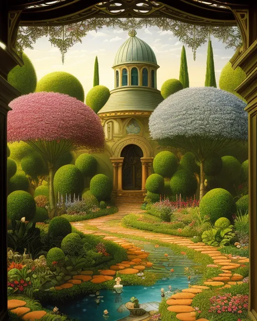 Gardens, cosmic fantasy flowing 8 - Free AI Photo Generator - starryai
