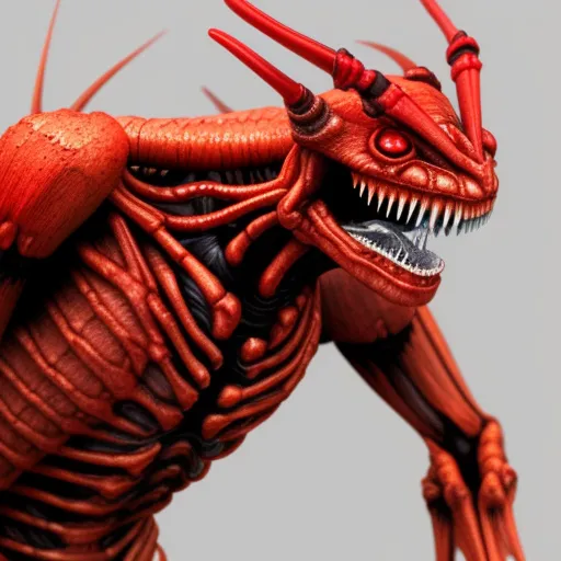 insectoid demon, Green Skin, red - Free AI Photo Generator - starryai
