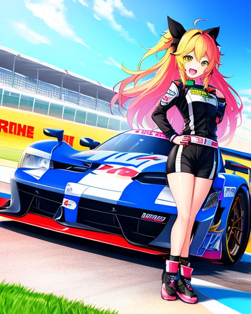 A race car inspired by the look of the anime film redline on Craiyon