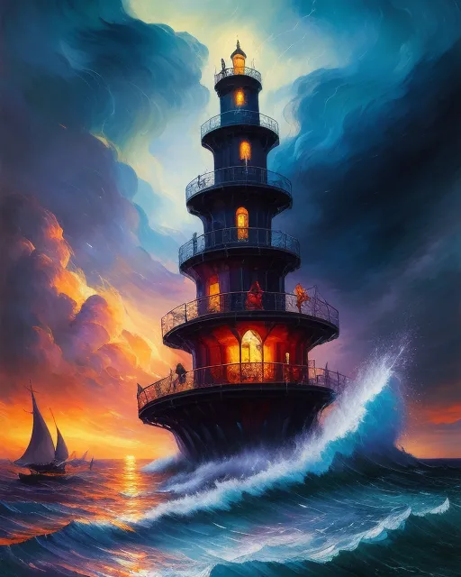 Fantasy Battle at Sea - Free AI Photo Generator - starryai