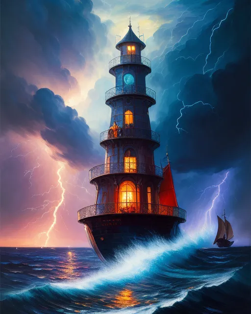 Fantasy Battle at Sea - Free AI Photo Generator - starryai
