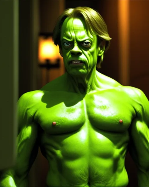 Steve Buscemi as Incredible Hulk AI Photo Generator starryai