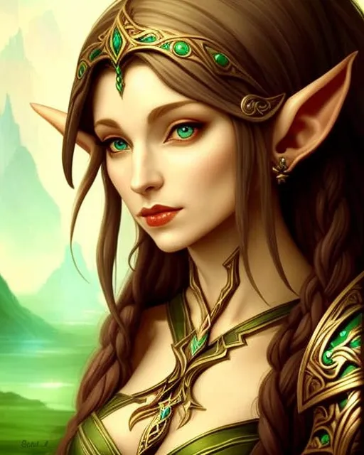 a female Elf, fantasy art, - Free AI Photo Generator - starryai