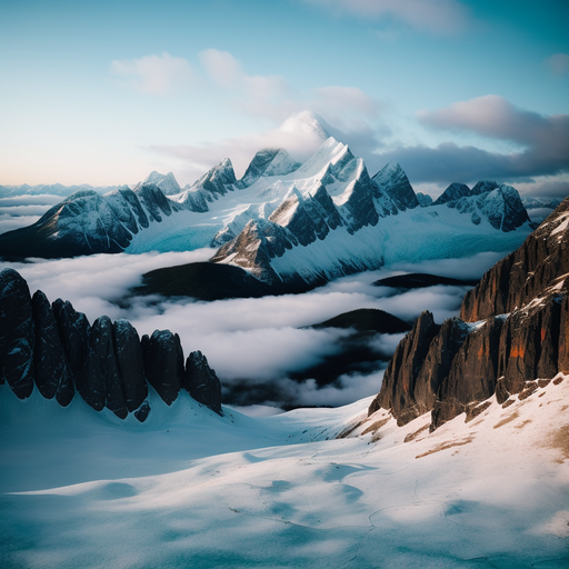 Snowy mountains - Free AI Photo Generator - starryai