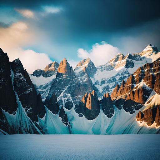 Snowy mountains - Free AI Photo Generator - starryai