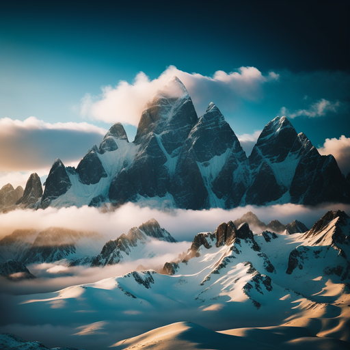 Snowy mountains - Free AI Photo Generator - starryai
