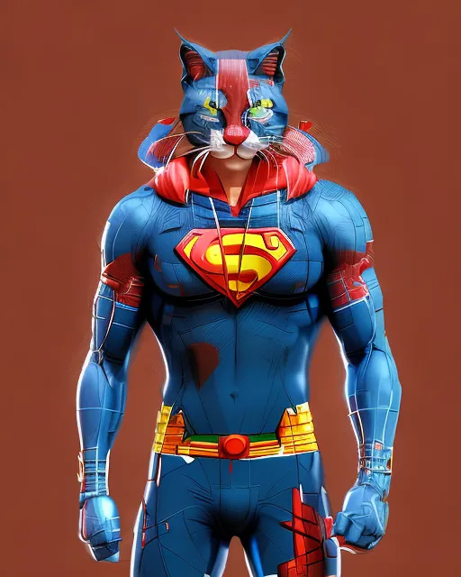 Animal, Cat, superman look, underwear outside