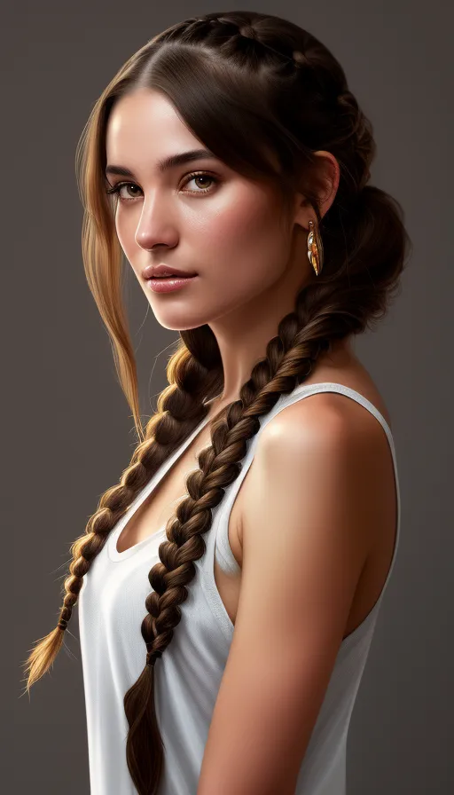 Brunette braids - AI Photo Generator - starryai