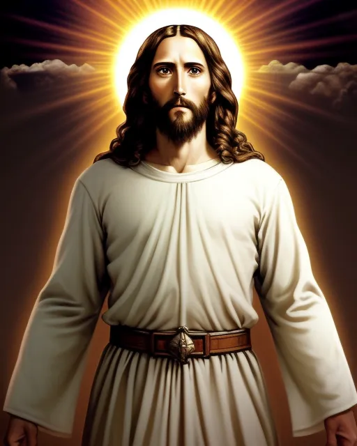 Jesus Christ second coming 2028 - AI Photo Generator - starryai