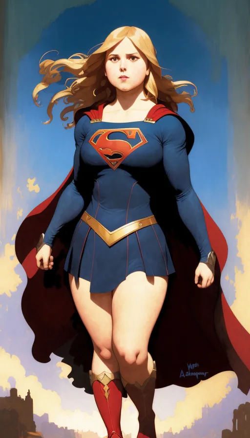 a full body portrait Supergirl on - Free AI Photo Generator - starryai