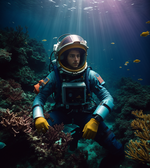 Astronaut under water