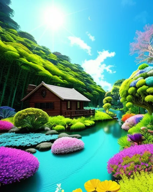 A magical forest vibrant, glowing - Free AI Photo Generator - starryai