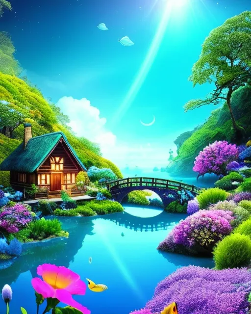 A magical forest vibrant, glowing - Free AI Photo Generator - starryai