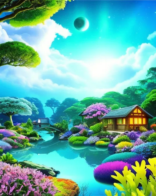 A magical forest vibrant, glowing - Free AI Photo Generator - starryai