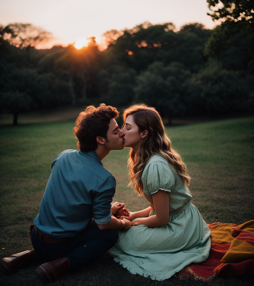 Cuddle, kiss , couple , - AI Photo Generator - starryai