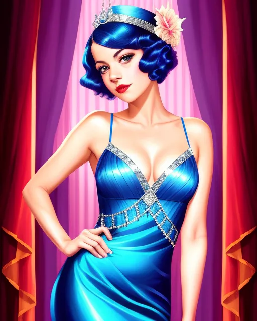 Cinderella Wearing Blue Lingerie,Pale - AI Photo Generator - starryai