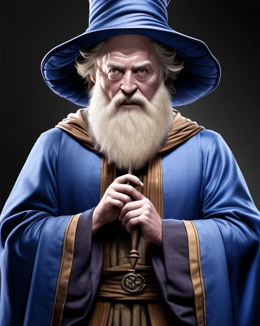 A wizard, hyper real, HD, robes, hat, details, detail face, movie quality, Harry Potter