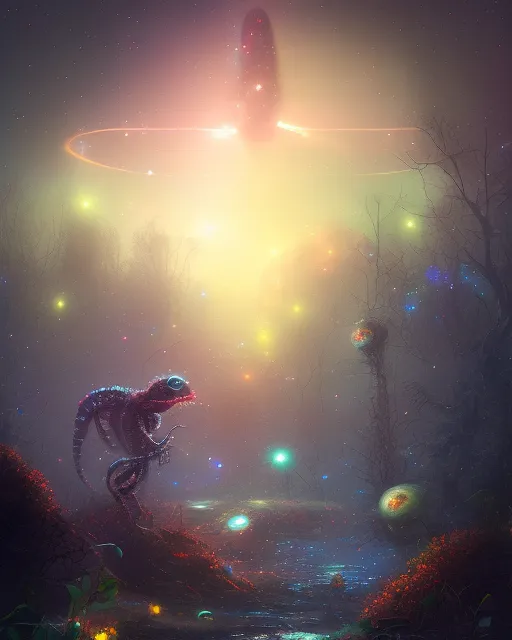 Describe a strange encounter on - Free AI Photo Generator - starryai