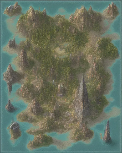 A map a fantasy World - Free AI Photo Generator - starryai