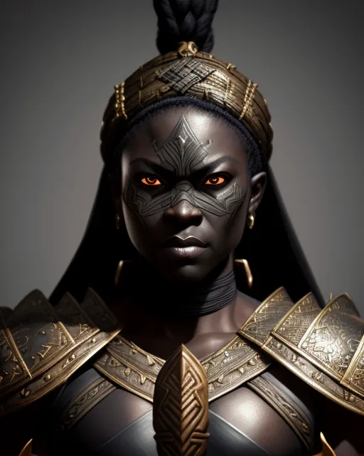 African warrior wearing black warrior - AI Photo Generator - starryai