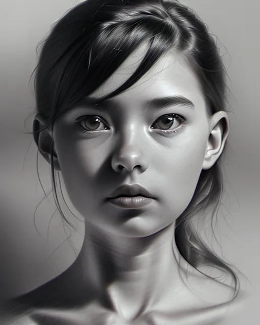 Woman face portrait outlines digital sketch Vector Image