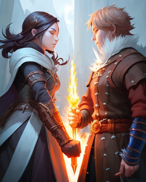 A deadly battle between two!!! young - AI Photo Generator - starryai