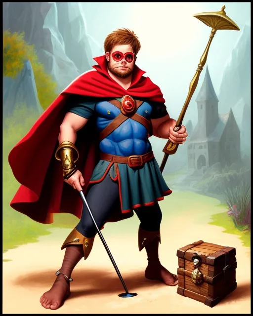 Cyclops Cape a Cyclops a Cape a club a chest - Free AI Photo Generator - starryai