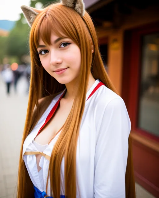 Spice wolf bare cosplay AI Photo Generator starryai