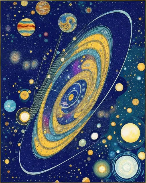 A galaxy full planets stars yuko - Free AI Photo Generator - starryai