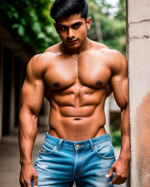 Young Indian male bodybuilder