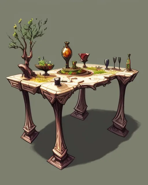 Living table, concept art, art - Free AI Photo Generator - starryai