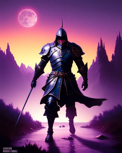 black knight black hood armor - Free AI Photo Generator - starryai